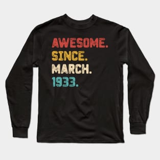 vintage birthday march 1933 Long Sleeve T-Shirt